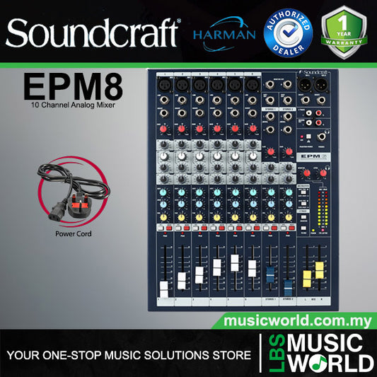 Soundcraft EPM8 10 Channel Analog Mixer with 8 Mic Preamps (EPM 8)