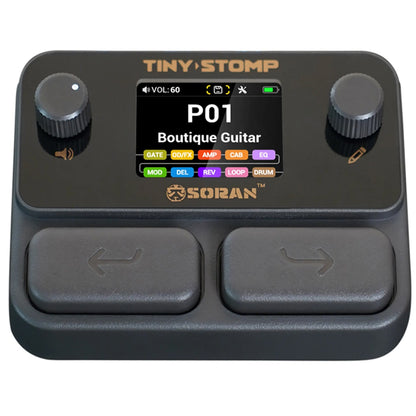 SORAN Tiny Stomp Multi Effect Electric Guitar and Bass Processor with Dual Mode Bluetooth
