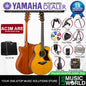 Yamaha AC3M ARE 41 Inch Concert Cutaway Solid Sitka Spruce Top Acoustic Electric Guitar With Pickup - Vintage Natural