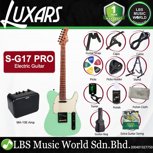 Luxars S-G17 PRO High-End TL Alder Body Electric Guitar SS Pickup with Roasted Maple Fretboard - Package (S G17)