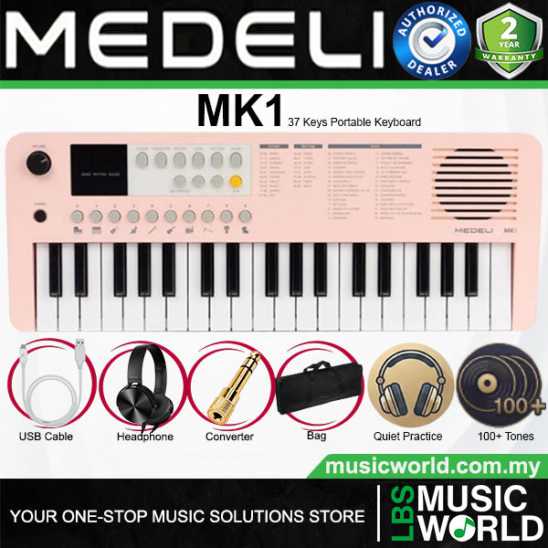 Medeli MK1 37 Key Portable Mini Keyboard with Original Adapter