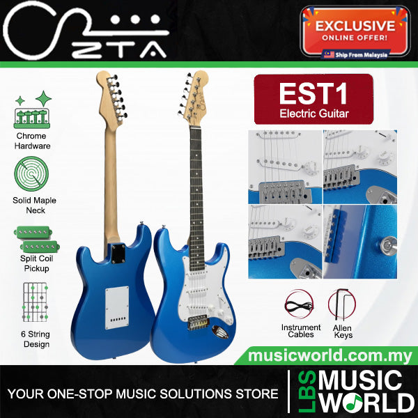 ZTA EST1 Stratocaster Electric Guitar Package Bundle Set with Tremolo