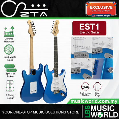 ZTA EST1 Stratocaster Electric Guitar Package Bundle Set with Tremolo