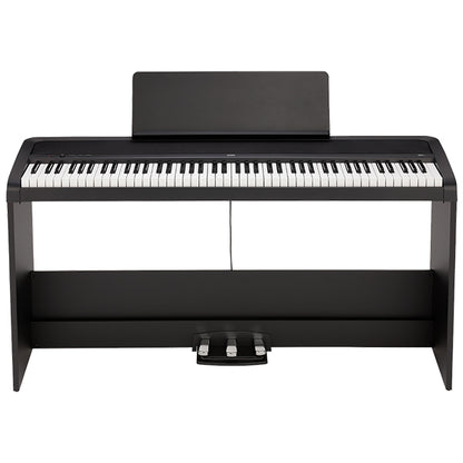 Korg B2+SP 88 Key Digital Piano Built In Speaker Package with Stand and Three Pedal Black (B2 Plus)
