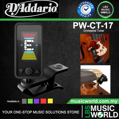 D'Addario PW-CT-17 Eclipse Clip On Chromatic Orchestral Tuner for Cello and Double Bass PWCT17)