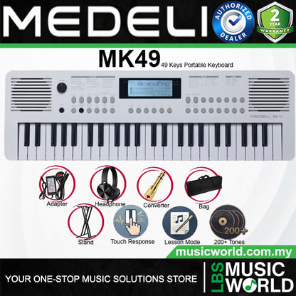 Medeli MK49 49 Keys Portable Keyboard Basic Package with Adapter