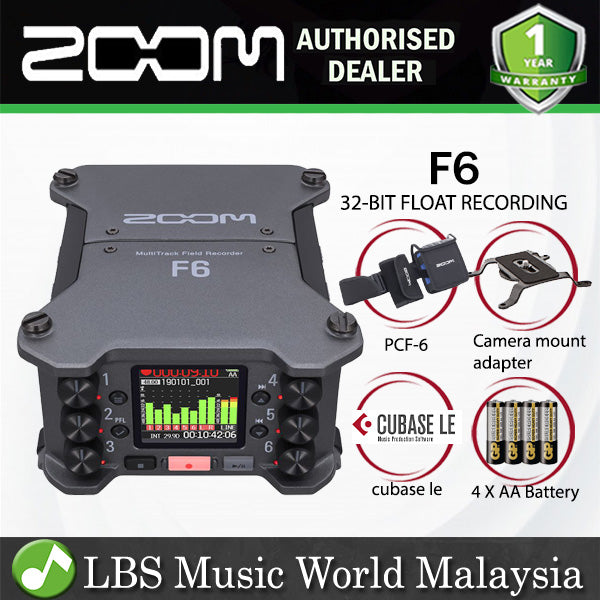 Zoom F6 Multitrack Field Recorder 14 track Field Recorder and USB Audio Interface With PCF-6 (F 6 PCF6+)
