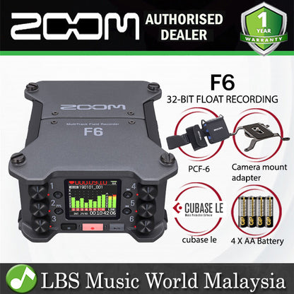 Zoom F6 Multitrack Field Recorder 14 track Field Recorder and USB Audio Interface With PCF-6 (F 6 PCF6+)