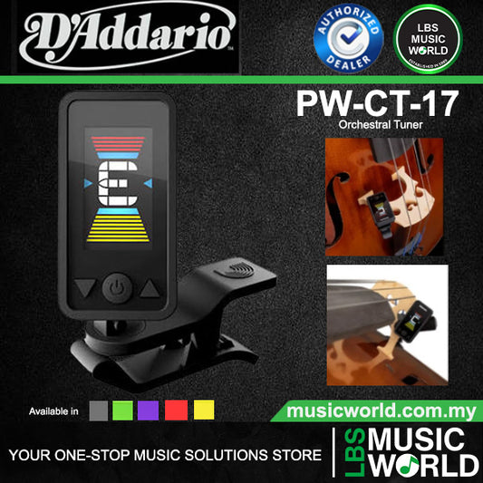 D'Addario PW-CT-17 Eclipse Clip On Chromatic Orchestral Tuner for Cello and Double Bass PWCT17)