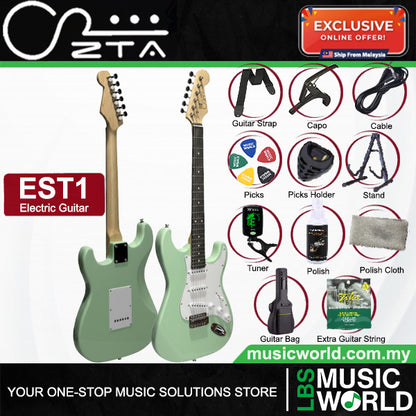 ZTA EST1 Stratocaster Electric Guitar Package Bundle Set with Tremolo