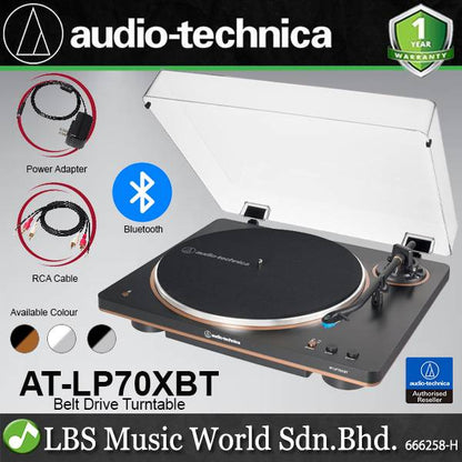 Audio Technica AT-LP70XBT Black Fully Automatic Wireless Bluetooth Belt Drive Turntable (ATLP70XBT LP70X LP70)