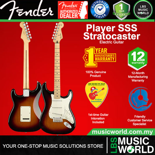 Fender Mexico Player Stratocaster Electric Guitar Maple Fingerboard - 3 Tone Sunburst