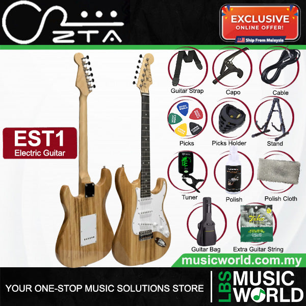 ZTA EST1 Stratocaster Electric Guitar Package Bundle Set with Tremolo
