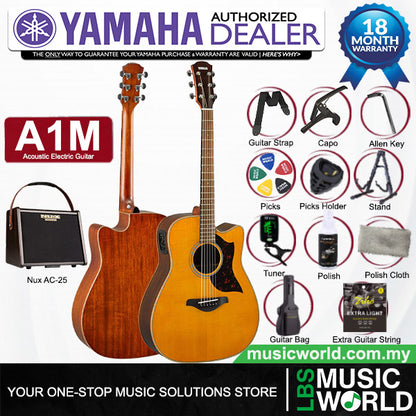 Yamaha A1M 41 Inch Solid Sitka Spruce With Acoustic Electric Guitar With Pickup