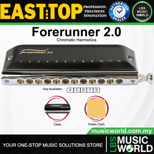 Easttop FORERUNNER 2.0 12 Hole 48 Tones Chromatic Harmonica Suitable for Beginner and Professional