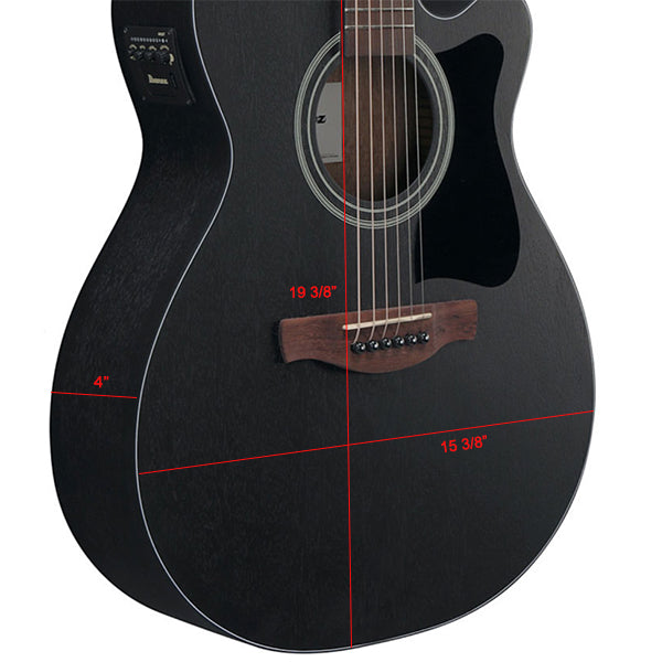 Ibanez VC44CE Cutaway Grand Concert Body Acoustic Electric Guitar with Nandu Wood Fretboard - Open Pore Natural (VC44 CE)