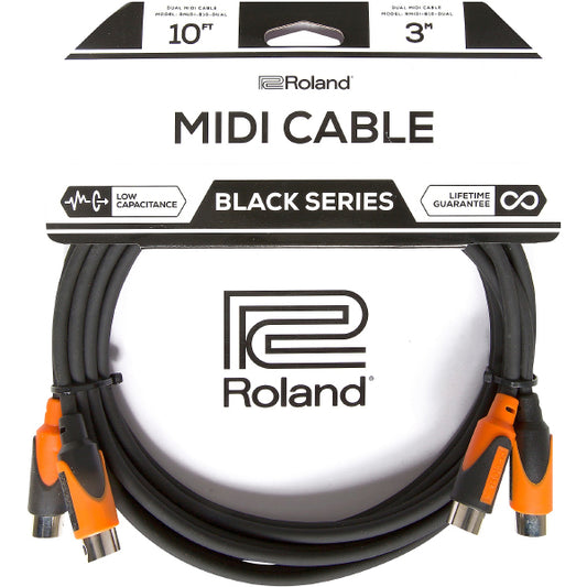 Roland RMIDI-B10 Black Series MIDI Cable - 10 Feet/3 Meter (RMIDI B10)