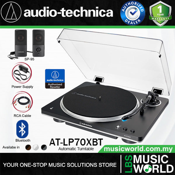 Audio Technica AT-LP70XBT Black Fully Automatic Wireless Bluetooth Belt Drive Turntable (ATLP70XBT LP70X LP70)