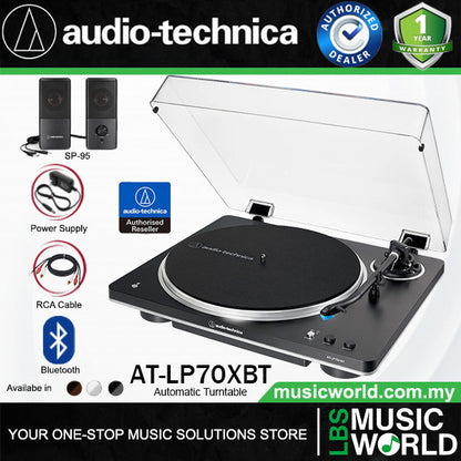 Audio Technica AT-LP70XBT Black Fully Automatic Wireless Bluetooth Belt Drive Turntable (ATLP70XBT LP70X LP70)