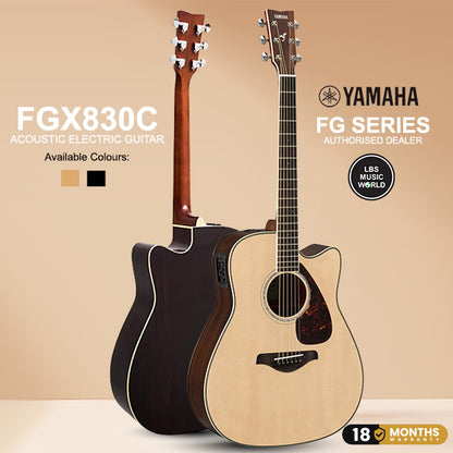 Yamaha FGX830C 41'' Dreadnought Solid Spruce Acoustic Electric Guitar With Pickup Natural (FGX830)