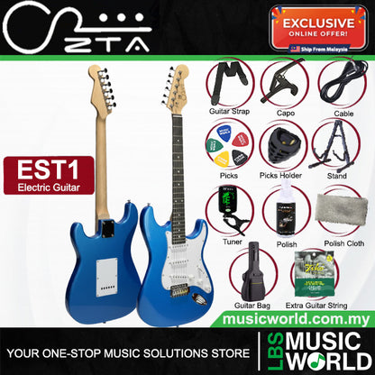 ZTA EST1 Stratocaster Electric Guitar Package Bundle Set with Tremolo