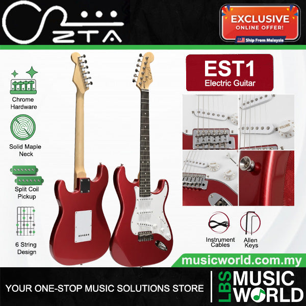 ZTA EST1 Stratocaster Electric Guitar Package Bundle Set with Tremolo