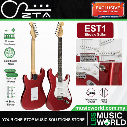 ZTA EST1 Stratocaster Electric Guitar Package Bundle Set with Tremolo