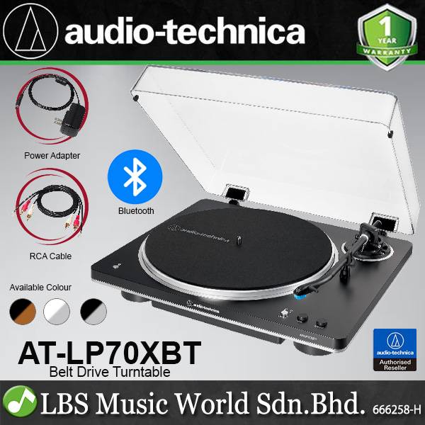 Audio Technica AT-LP70XBT Black Fully Automatic Wireless Bluetooth Belt Drive Turntable (ATLP70XBT LP70X LP70)