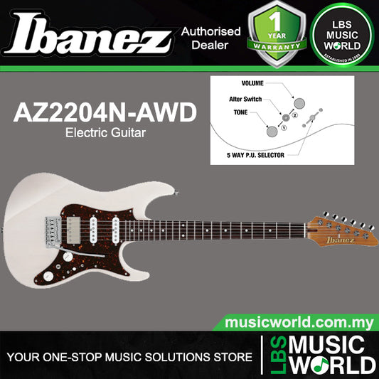Ibanez AZ2204N Alder Body Prestige Electric Guitar with HSS Pickup and Gotoh Tremolo - Antique White Blonde