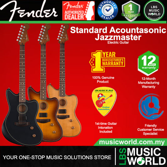 Fender Standard Acoustasonic Jazzmaster Acoustic Electric Hybrid Guitar Pickup with Rosewood Fingerboard