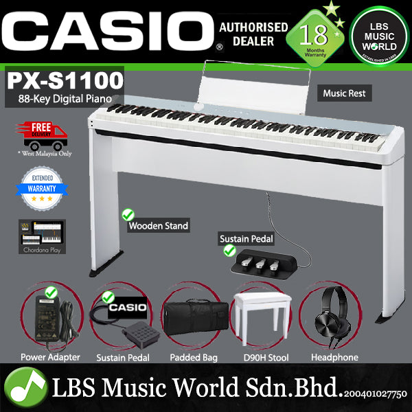 Casio PX-S1100 88 Keys Digital Piano Keyboard with Bluetooth (PX S1100 PXS1100)