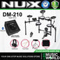 NUX DM-210 5-Piece Digital Drum with Full Mesh Head and DA-30BT Monitor Amplifier Speaker (DM210)