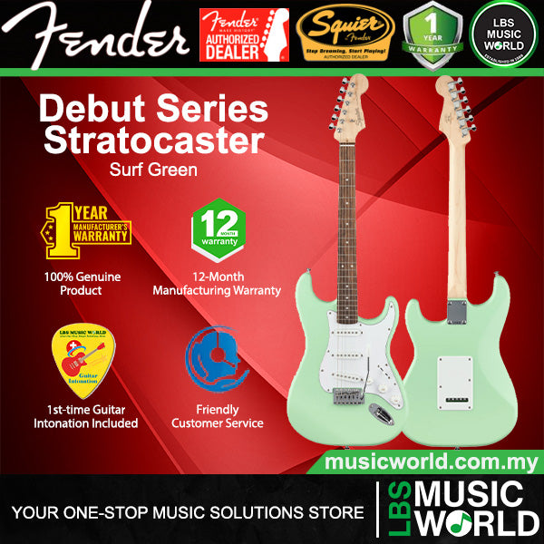 Squier by Fender Debut Stratocaster Electric Guitar with White Pickguard Laurel FB