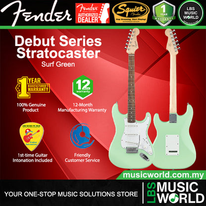 Squier by Fender Debut Stratocaster Electric Guitar with White Pickguard Laurel FB