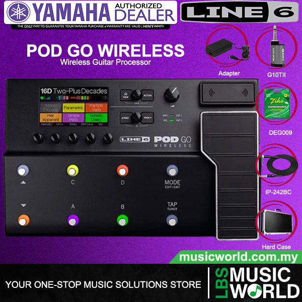 Line 6 POD GO Wireless Guitar Multi Effects Pedal Floor Processor and Amp Modeler with Relay G10TII