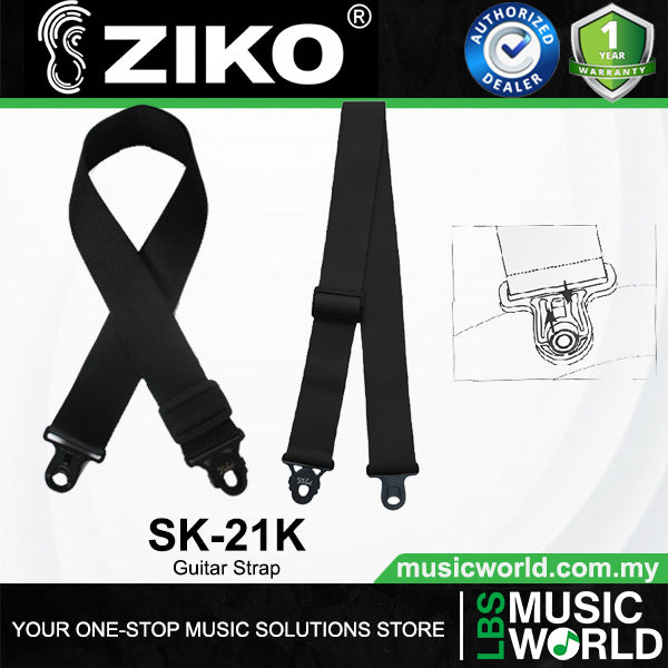Ziko Strap Acoustic Electric Guitar Polypropylene Webbing Strap With Lock (SK21K SK21P)