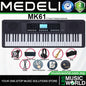 Medeli MK61 61 Keys Portable Keyboard Complete Package with Original Adapter - Black