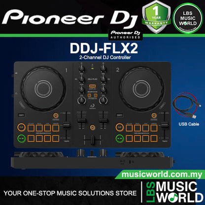 Pioneer DJ DDJ-FLX2 2 Channel DJ Controller Lightweight Suitable for Beginner and Professional (DDJFLX2 DDJ FLX2)