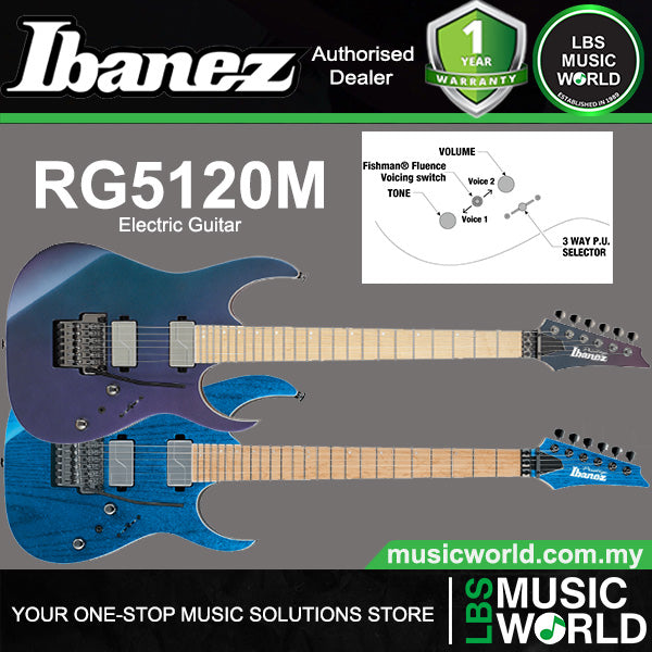 Ibanez RG5120M African Mahogany Body Prestige Electric Guitar with HH Pickup and Hard Case