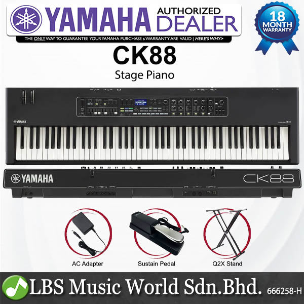 Yamaha CK88 88 Keys Stage Piano with GHSA Weighted Keyboard and Built in Speaker (CK 88)