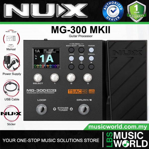 Nux MG-300MKII Modelling Guitar Processor Multi Electric Guitar Effects Pedal (MG300 MG300MKII)