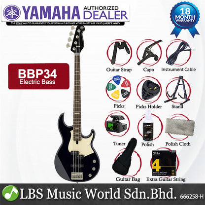 Yamaha BBP34 4 String Electric Bass Guitar With Hardcase - Midnight Blue