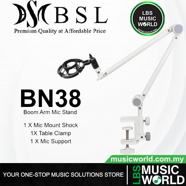 BSL BN38 Microphone Boom Arm Mic Stand with Table Mounting Clamp