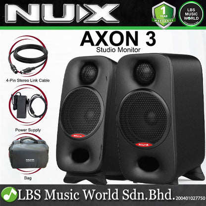NUX AXON 3 90 Watt 2 Way Lightweight Bluetooth Powered Studio Monitor with Carrying Bag