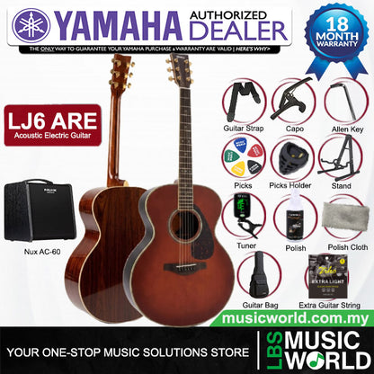 Yamaha LJ6 ARE 41'' Medium Jumbo Solid Spruce Acoustic Electric Guitar With Pickup Dark Tinted (LJ 6)
