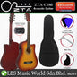 ZTA 38 Inch Acoustic Guitar Natural EQ Pickup Cutaway Starter Pack Folk Guitar Bundle With Plug In Amp Equalizer