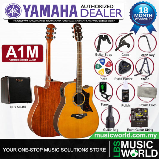 Yamaha A1M 41 Inch Solid Sitka Spruce With Acoustic Electric Guitar With Pickup