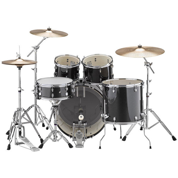 Yamaha Rydeen RDP2F5 5 Piece Acoustic Drum Set With Cymbal Package and Double Pedal - Black