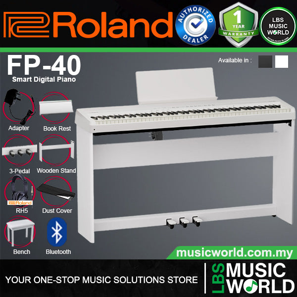 Roland FP-40 88-Key Digital Piano Portable Package Electric Weighted Keyboard (FP40)