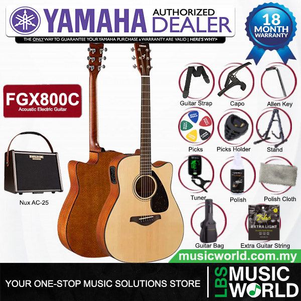 Yamaha FGX800C 41'' Dreadnought Solid Spruce Acoustic Electric Guitar With Pickup (FGX800)